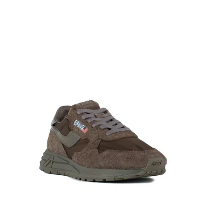 Autry 'reelwind' Brown Low Top Sneakers With Logo Patch Ontongue And Side In Brown