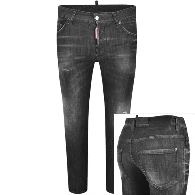 Dsquared2 Distressed Skater Jeans In Black