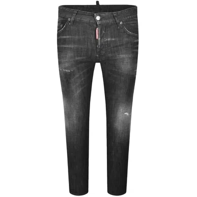 Dsquared2 Distressed Skater Jeans In Black