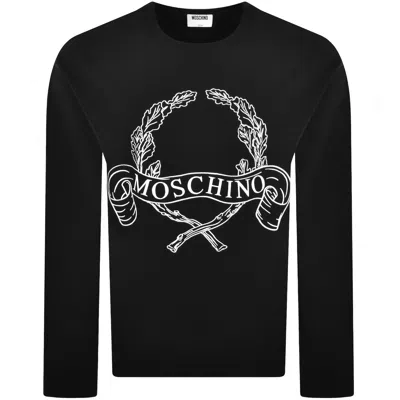 Moschino Couture Sweatshirt With Laurel Crown Logo Embroidery In Black
