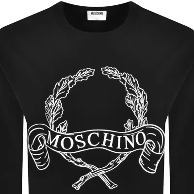 Moschino Couture Sweatshirt With Laurel Crown Logo Embroidery In Black