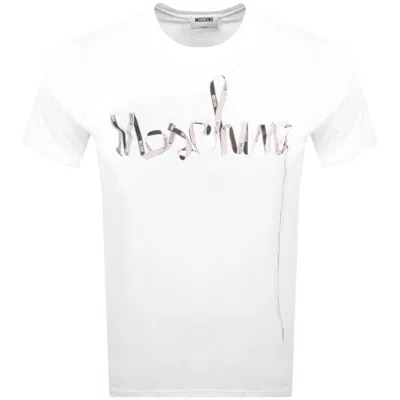 Moschino Couture Printed Cotton Tshirt In White
