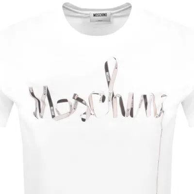 Moschino Couture Printed Cotton Tshirt In White