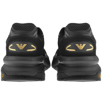 Ea7 Miu Miu Black Re-nylon And Suede Sneakers In Black