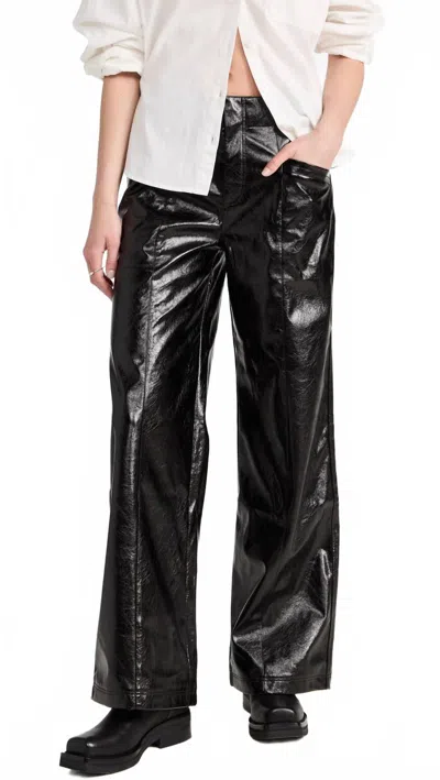 Free People Star-crossed Lovers Straight Leg Pants In Black In Black