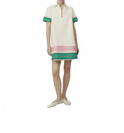 Project Adamo Chiaro Dress In Aqua/ Pink/ Ivory In Multi