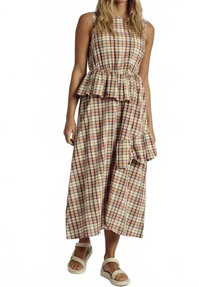 Native Youth Ruffilo Midi Dress In Brown In Brown