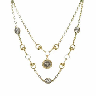 Tat2 Designs Women's Two Tier Mini Coin And Horsebit Necklace In Gold In Gold