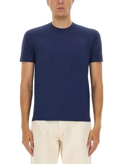 Tom Ford Regular Fit Blue T-shirt With Crew Necklinen In Blue