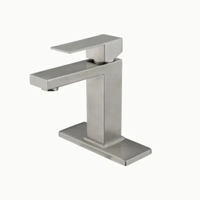 Hivvago Sleek White Waterfall Spout Single Handle Bathroom Vanity Sink Faucet - Silver