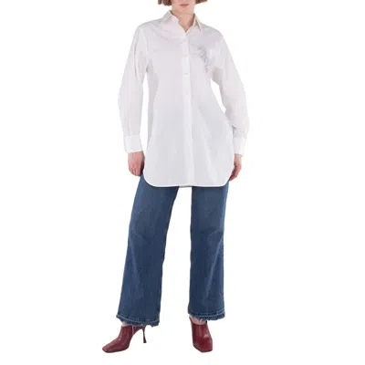 Stella Mccartney Crystal-embellished Horse Shirt In White