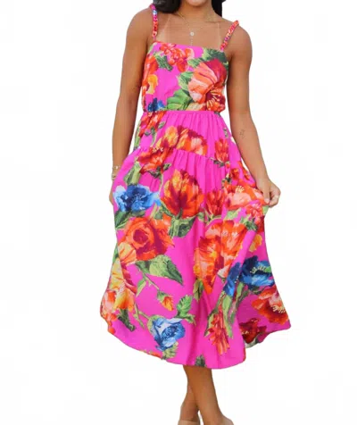 Skies Are Blue Braided Strap Maxi Dress In Multi In Pink