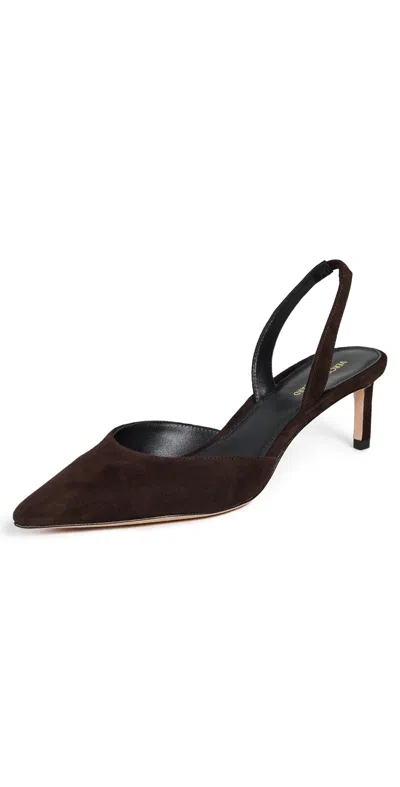Veronica Beard Caroline Slingback Pointed Toe Kitten Heel Pump In Brown