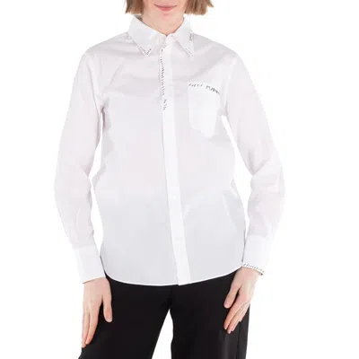 Marni Womens Lily White Brand-print Patch-pocket Cotton Shirt In White