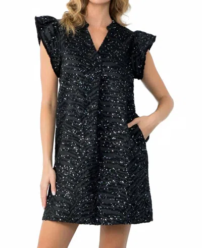 Thml Zebra Mini Dress In Black In Black