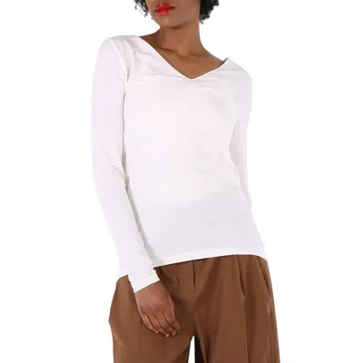 Wolford Ladies White Viscose V-neck Pullover In White