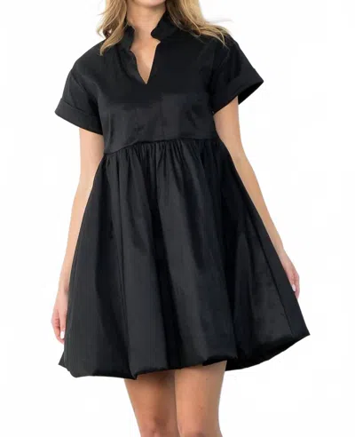 Thml Delaney Short Sleeve Iridescent Dress In Black In Black