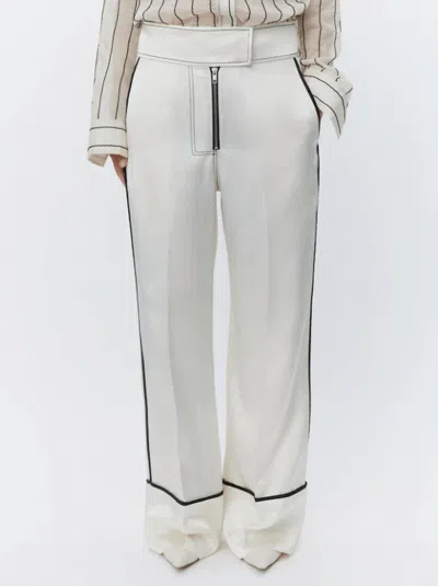 Day Birger Gianna High Shine Piped Pant In Vanilla Ice In White