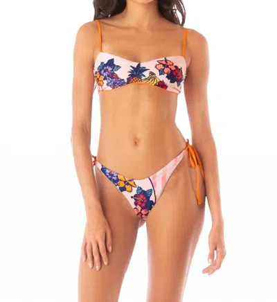 Maaji Splenium Regular Rise Single Strap Bikini Bottom In Hula Harmony In Multi