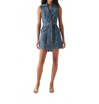 Aje Balance Denim Mini Dress In 90's Wash In Blue