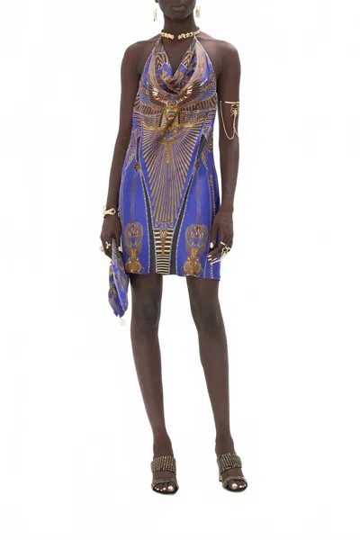 Camilla Draped Short Dress In Neckpiece My Fair Pharaoh In Multi