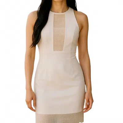 Yoana Baraschi Mesh Panel Sheath Dress In White In White