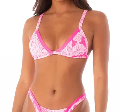 Maaji Rewind Fixed Triangle Bikini Top In Pink Blossom In Pink