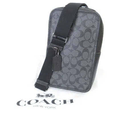 Pre-owned Coach Canvas Shoulder Bag Sling Bag () In Black