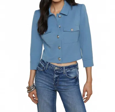 L Agence Kumi Cropped Jacket In Blue