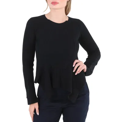 Stella Mccartney Ladies Black Ruffle Knit Top In Black