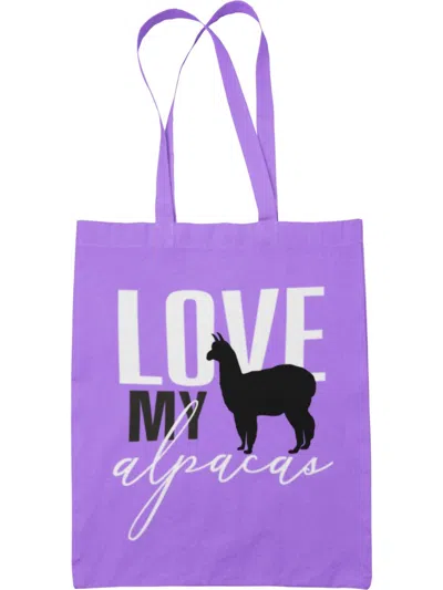 Muddy Carrots Women's Cotton Canvas Tote Bag In Love My Alpaca In Multi