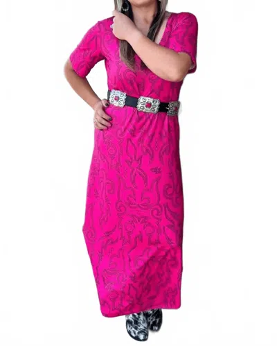 Sterling Kreek Cowgirls Like Us Maxi Dress In Pink In Pink