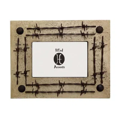 Hiend Accents Double Barbwire Frame 4x6 In Cream