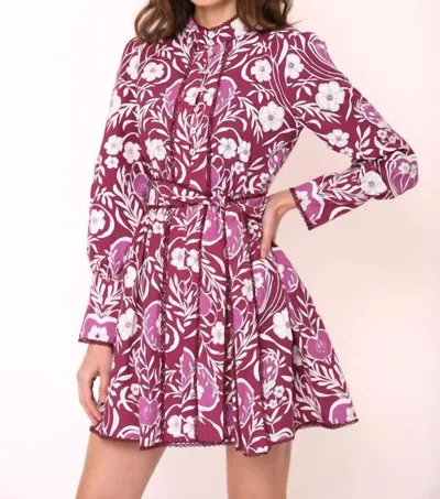 Beyond By Vera Nella Mini Dress In Purple In Multi