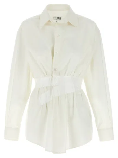 Mm6 Maison Margiela Mm6 By Maison Margiela Tailored Cotton Poplin Shirt In White