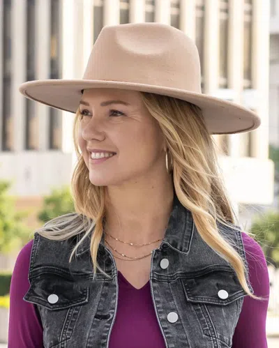 Grace & Lace Wide Brim Felt Hat In Camel In Brown