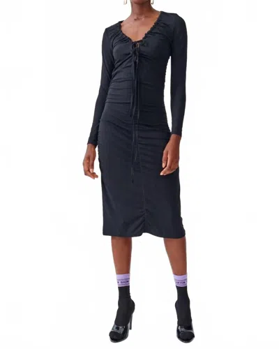 Baum Und Pferdgarten Jezelle Midi Dress In Black In Blue