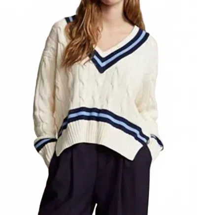 Polo Ralph Lauren Womens Cable Knit Long Sleeve V-neck Sweater In White