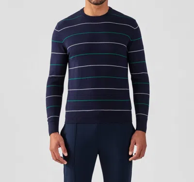 Ron Dorff Men's Sweater W. Tennis Stripes - 2 Colors In Navy In Blue