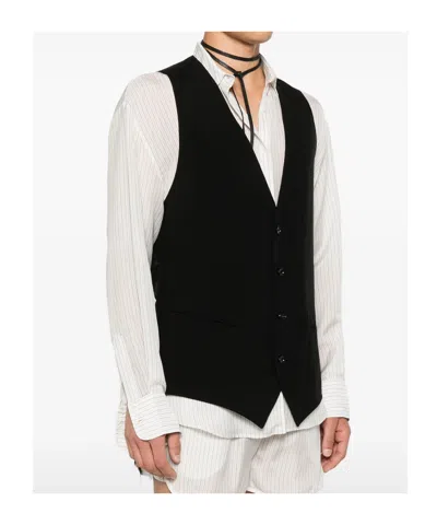 Ann Demeulemeester Juikko Vest In Black Viscose In Black