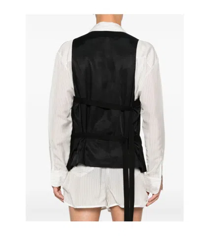 Ann Demeulemeester Juikko Vest In Black Viscose In Black