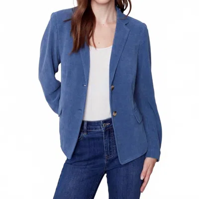 Charlie B Knit Corduroy Blazer In Snowflake In Blue