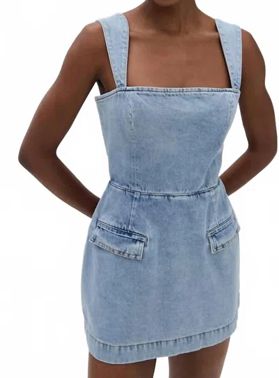 Amanda Uprichard Bethany Skort Romper In Destiny Wash In Blue