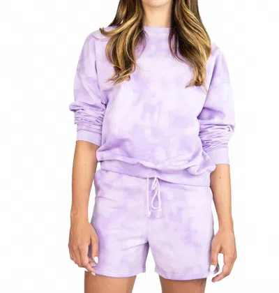 Body Wrappers Tie Dye Drop Shoulder Sweatshirt In Lavender In Purple