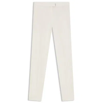 Hugo Boss Slim-fit Trousers With Slit Hems In White