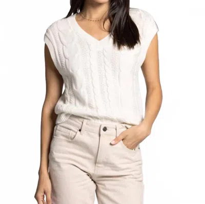 Thread & Supply Harriet Cable Knit Sweater Vest In Ivory In White