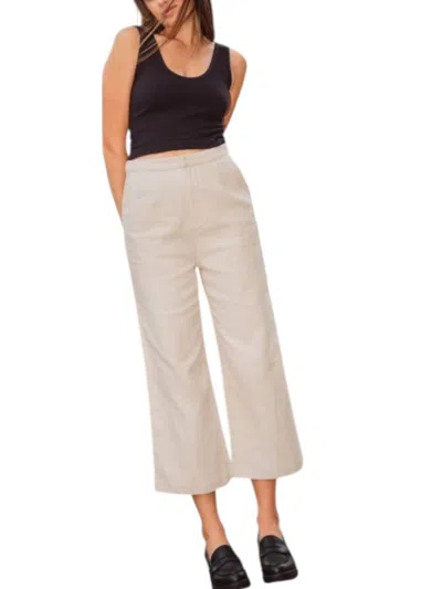 Mod Ref Reagan Wide Straight Leg Pants In Taupe In Neutral