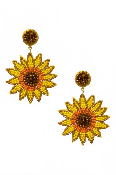 Bosuk Jewlery Women's Sunflower Seed Bead Statement Earrings In Multi In Multi