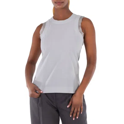 Sacai Zipped-back Round-neck Tank Top In Gray