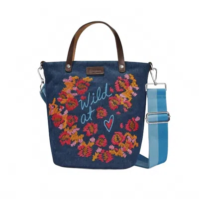 Brighton Women's Wild At Heart Messenger Bag In Denim In Multi